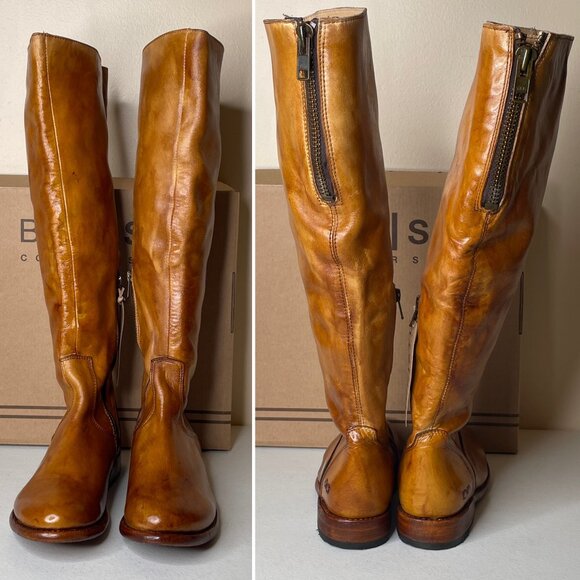 BED STU Tess Distressed Tan Leather Tall Riding Boots BedStu Size 8.5 - Picture 6 of 16